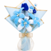 Handmade Blue Pipe Cleaner Flower Bouquet | DIY Chenille Flower Bouquet Gift for Birthday, Anniversary & Special Occasions