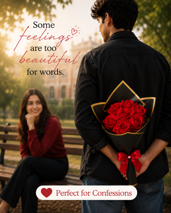 Red Rose Bouquet | Artificial Red Rose Flower Bouquet for Anniversary, Valentine's Day & Romantic Gifts
