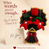 Handmade Red Pipe Cleaner Flower Bouquet | Chenille Flower Bouquet Gift for Anniversary, Valentine's Day & Special Occasions