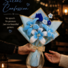 Handmade Blue Pipe Cleaner Flower Bouquet | DIY Chenille Flower Bouquet Gift for Birthday, Anniversary & Special Occasions