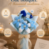 Handmade Blue Pipe Cleaner Flower Bouquet | DIY Chenille Flower Bouquet Gift for Birthday, Anniversary & Special Occasions