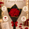 Red Rose Bouquet | Artificial Red Rose Flower Bouquet for Anniversary, Valentine's Day & Romantic Gifts