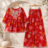 Girls Floral Printed Embroidered Gharara Set | Kids Ethnic Kurti with Gharara Palazzo Set | Festive Party Wear