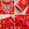 Girls Floral Printed Embroidered Gharara Set | Kids Ethnic Kurti with Gharara Palazzo Set | Festive Party Wear